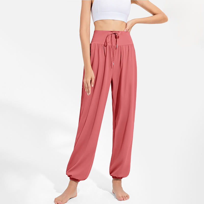 Buddha Stones Plain Drawstring Elastic Waist Design Women's Harem Pants Sports Yoga Sweatpants With Pockets - image 27