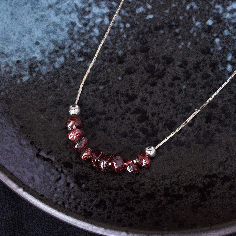 Buddha Stones Black Obsidian Smoky Quartz Garnet Aquamarine Strawberry Quartz Pink Crystal Strength Necklace Pendant - image 15