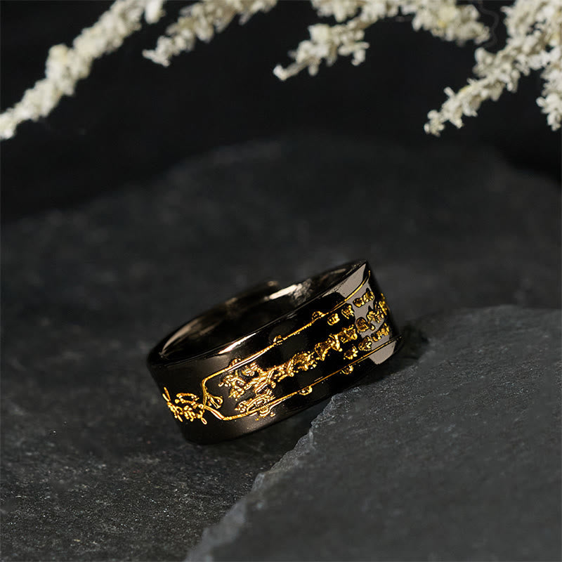 Buddha Stones Copper Word Adjustable Balance Ring - image 8