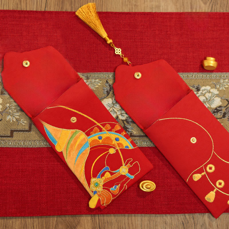 Buddha Stones Embroidery Year Of The Horse 2026 New Year Tassel Chinese Red Envelope - image 14