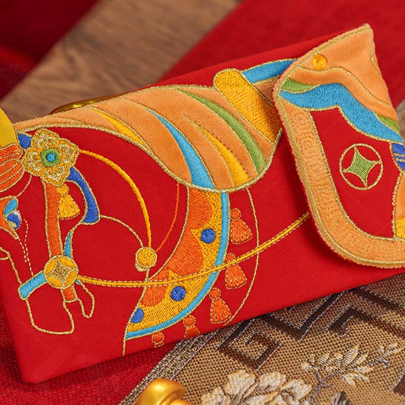 Buddha Stones Embroidery Year Of The Horse 2026 New Year Tassel Chinese Red Envelope - image 9