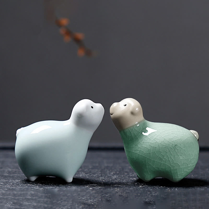 Buddha Stones Chinese Zodiac Ceramic Tea Pet Home Decoration - image 44