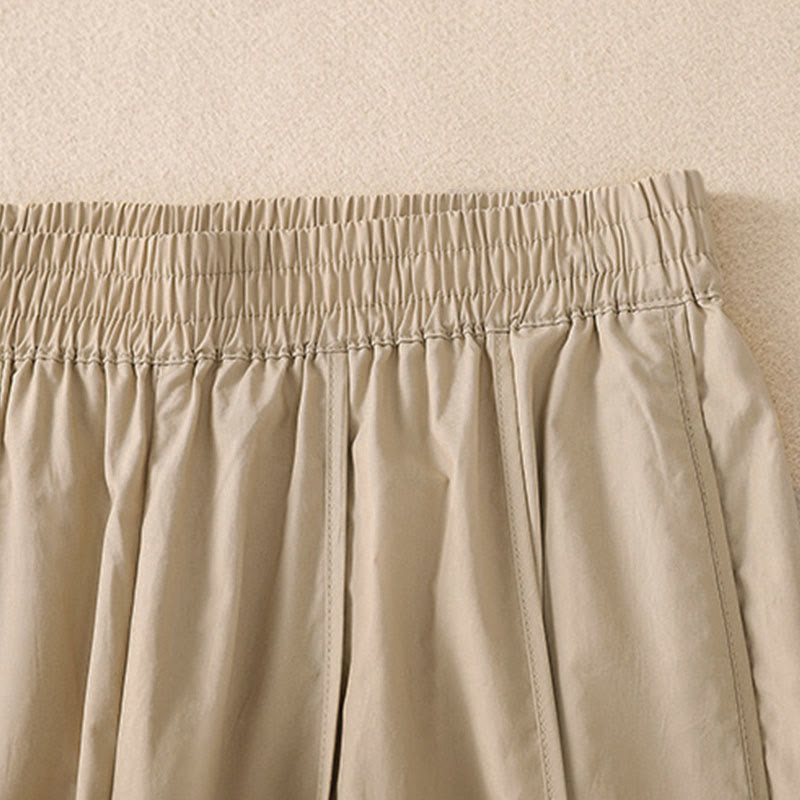 Buddha Stones Summer Simple Pure Color High Waisted Pleated Women's Harem Pants With Pockets - image 13