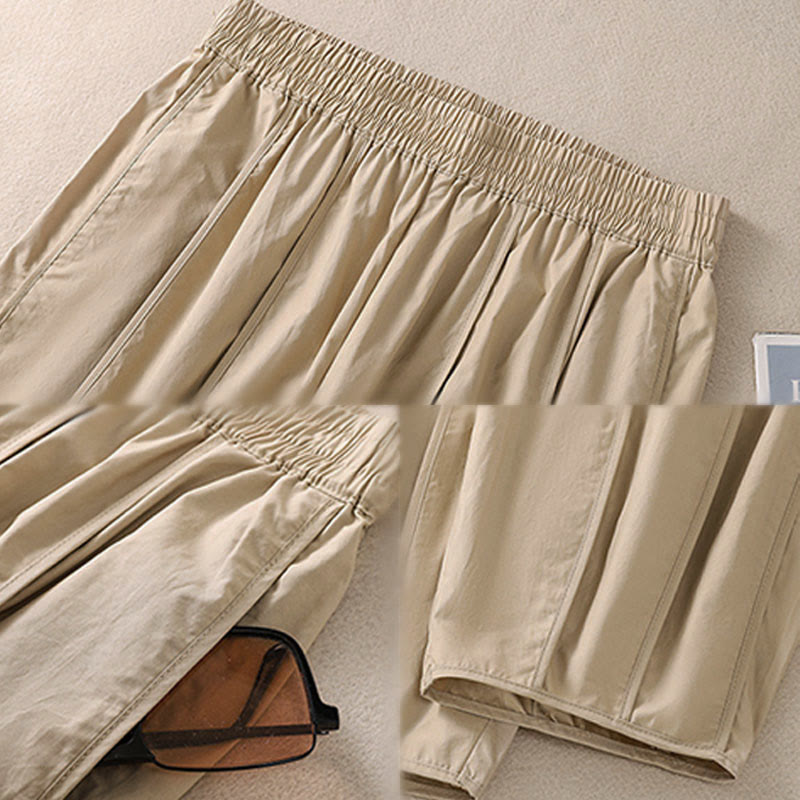 Buddha Stones Summer Simple Pure Color High Waisted Pleated Women's Harem Pants With Pockets - image 20
