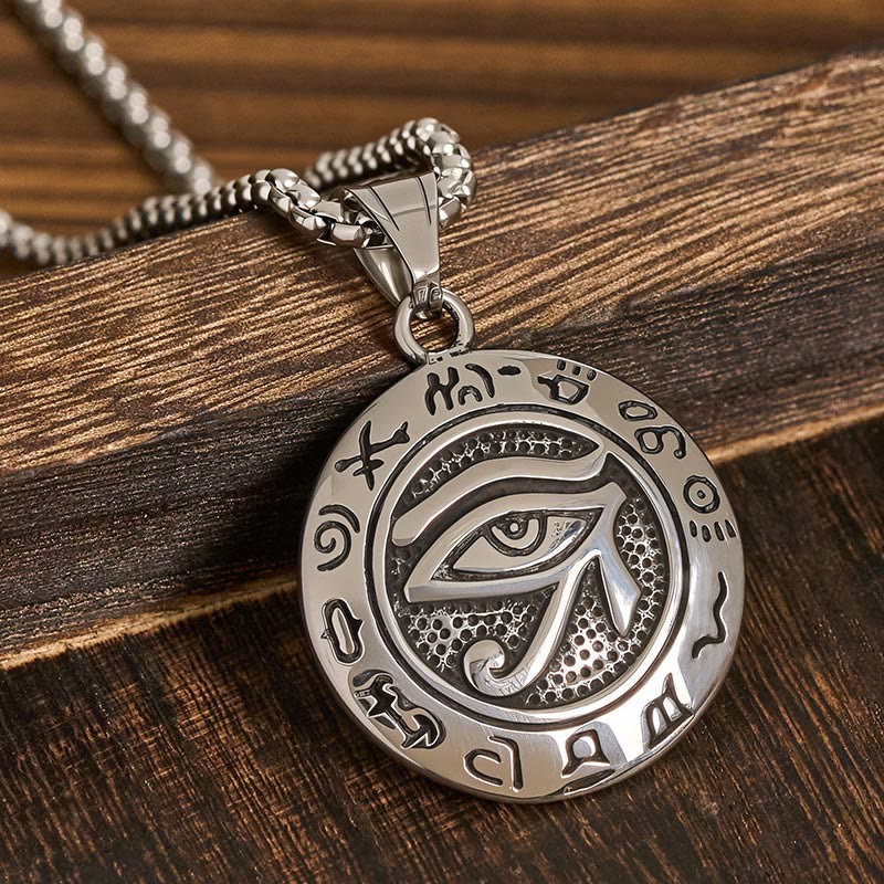 FREE Today: Protection and Courage Titanium Steel Evil Eye Necklace Pendants - Silvery Titanium Steel Evil Eye - image 0