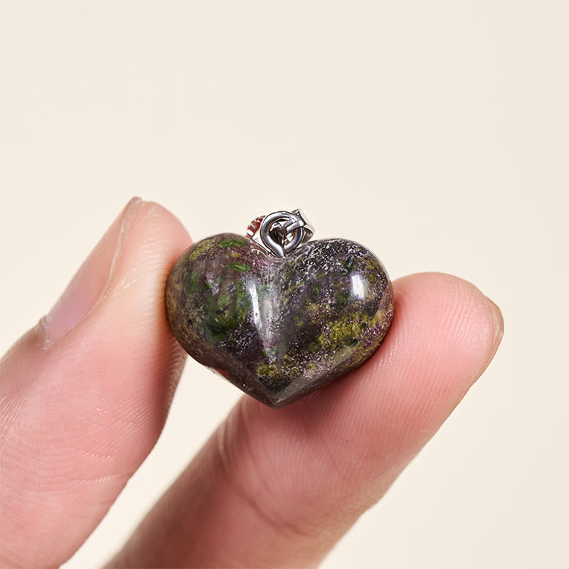 Buddha Stones Heart Design Amethyst Topaz Pink Crystal Opal Tiger Eye White Crystal Red Jasper Amazonite Green Aventurine Black Obsidian Citrine Balance Necklace Pendant - image 10
