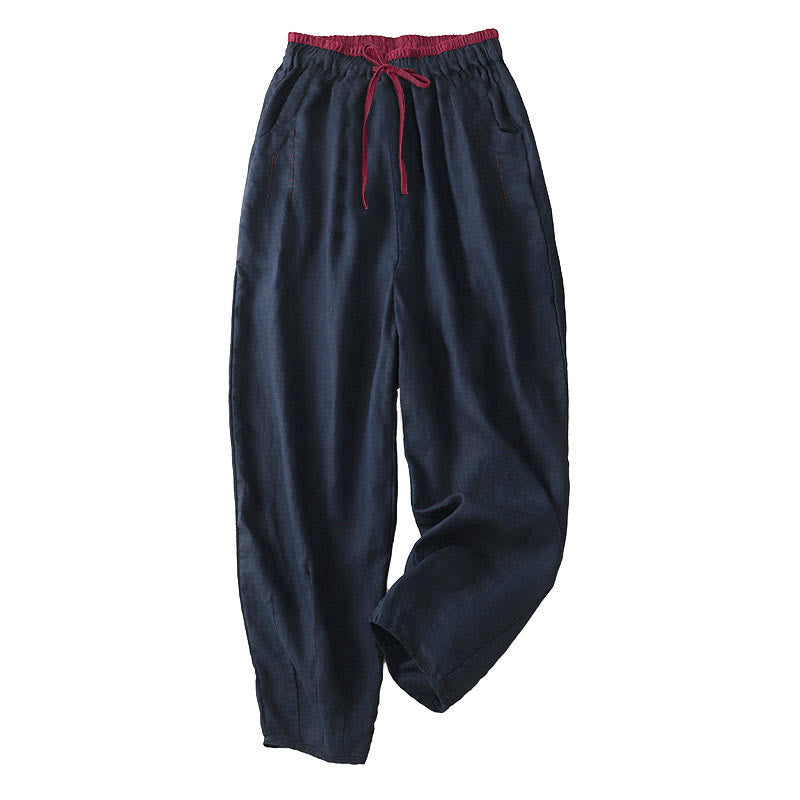 Buddha Stones Commute Color Blocking Design Women's Harem 7-8 Length Pants With Pockets - MidnightBlue - US8-10,UK/AU12-14,EU40-42 (2XL) - image 13