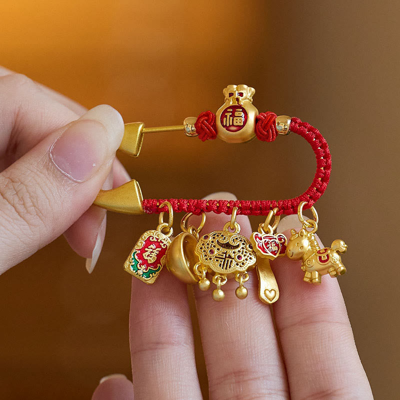 Buddha Stones "Wishing You Fortune and Good Luck" Year of the Horse Brooch Includes Gift Message Card - image 7