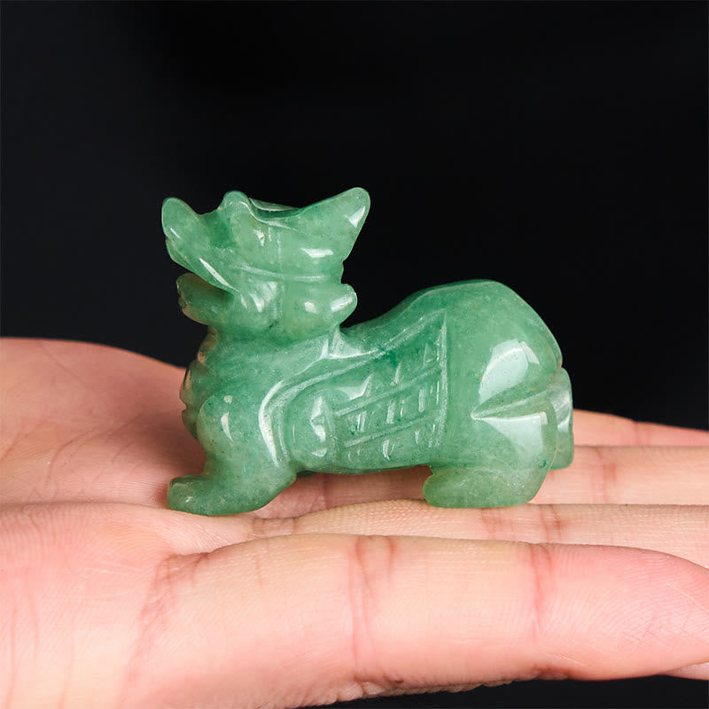Buddha Stones "Choose Wisely" Natural Small PiXiu Green Aventurine Luck Decoration Includes Gift Message Card - image 8
