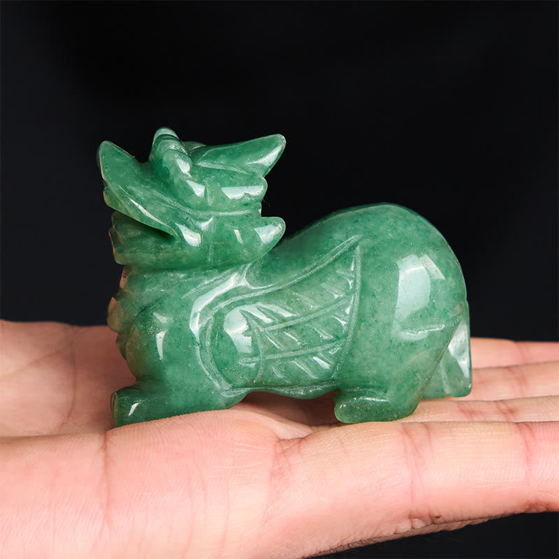 Buddha Stones "Choose Wisely" Natural Small PiXiu Green Aventurine Luck Decoration Includes Gift Message Card - image 16