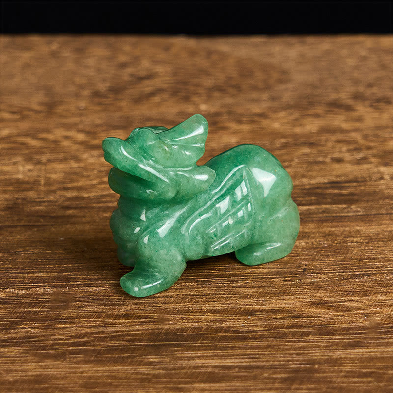 Buddha Stones "Choose Wisely" Natural Small PiXiu Green Aventurine Luck Decoration Includes Gift Message Card - image 3