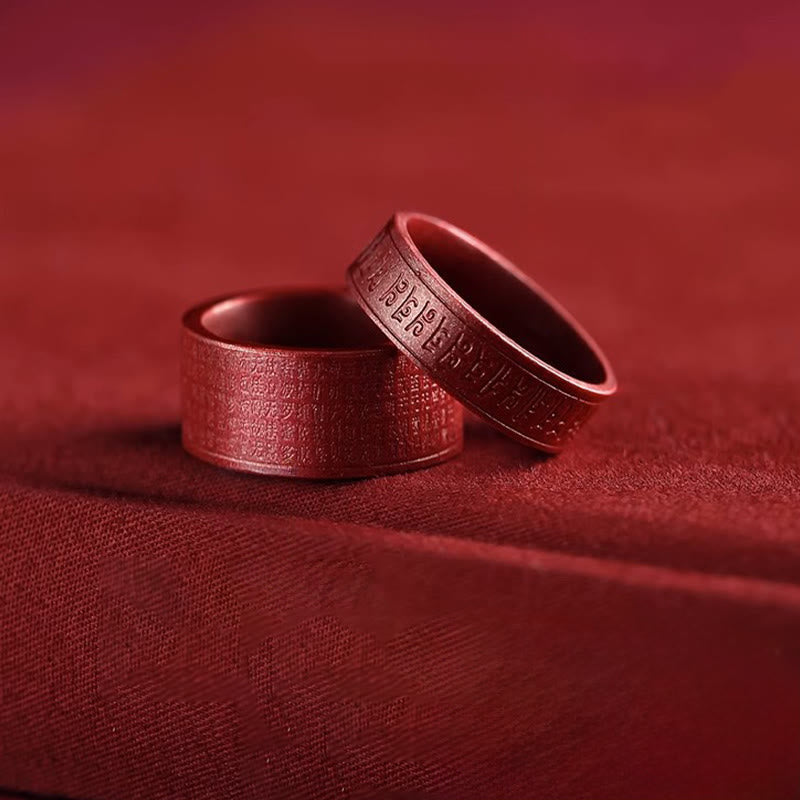 FREE Today: Concentration Blessing Cinnabar Om Mani Padme Hum Heart Sutra Ring - image 12