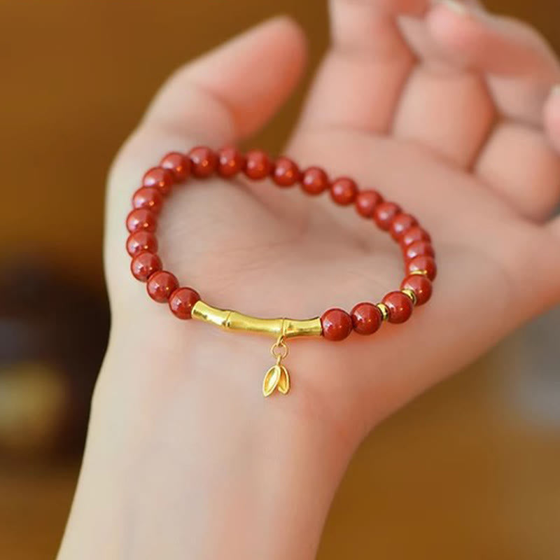 Buddha Stones Cinnabar 925 Sterling Silver Concentration Bracelet - image 1
