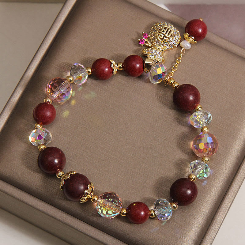 Buddha Stones Sandalwood Fu Character Lucky Fortune Money Bag Charm Protection Bracelet - image 3