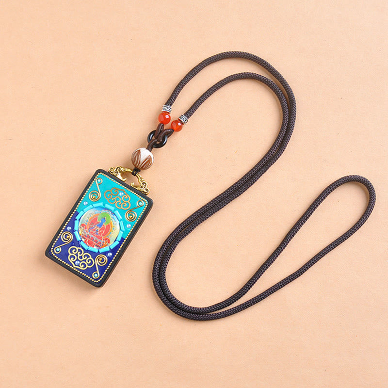 Buddha Stones Ebony Wood Peace Necklace Pendant - image 1