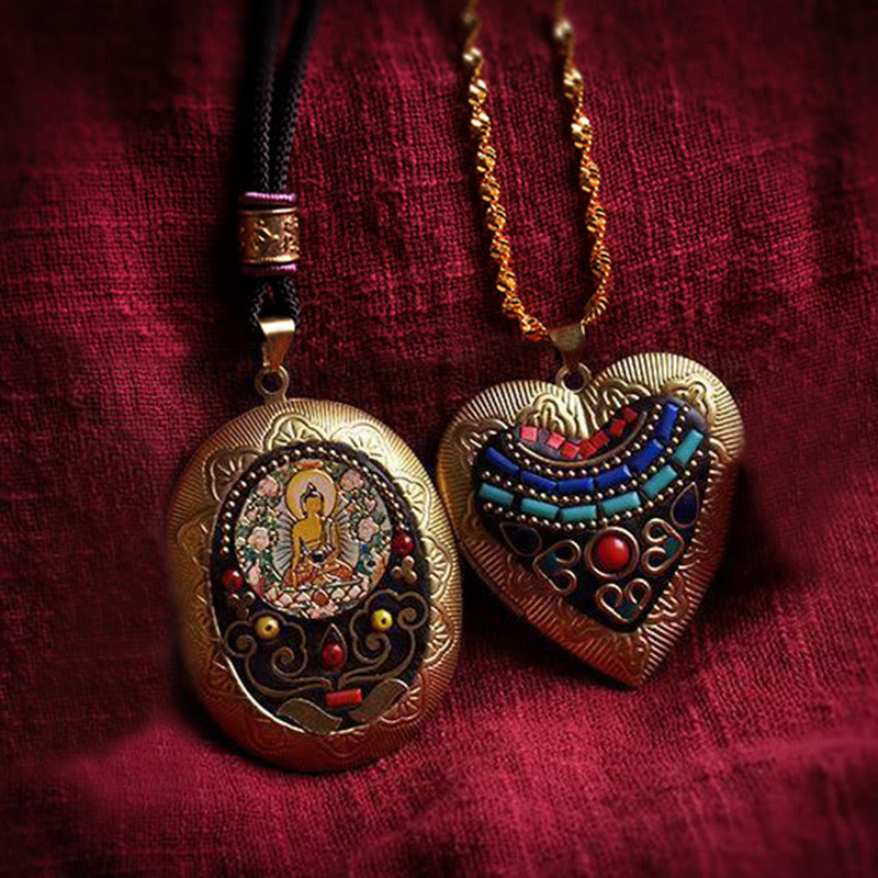 Buddha Stones Copper Kwan Yin Avalokitesvara Zakiram Wealth Pendant Necklace - image 31