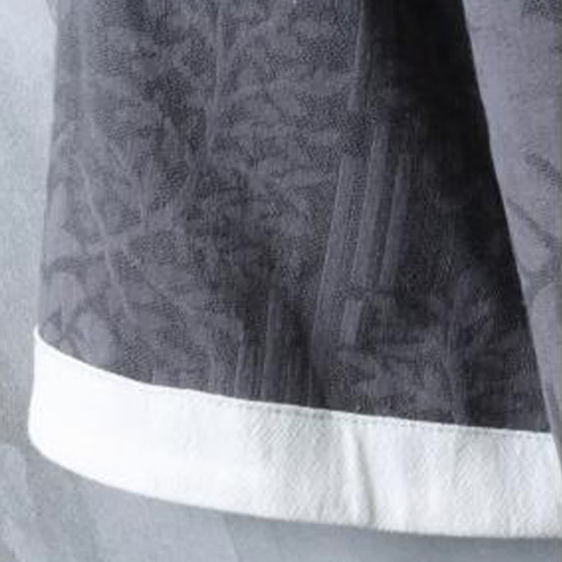 Buddha Stones Summer Floral Pattern Frog-Button Half Sleeve Cotton Men's Shirt - image 9