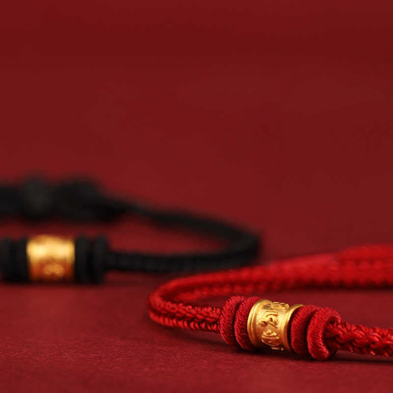 Buddha Stones Tibet Handmade 999 Gold Om Mani Padme Hum Luck Protection Bracelet - image 15