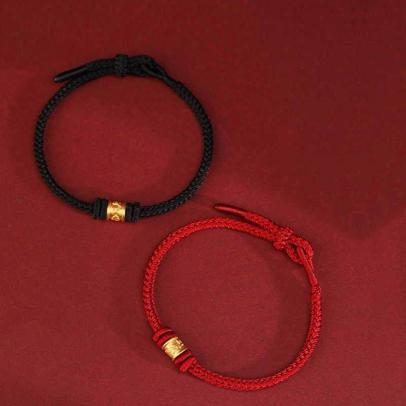 Buddha Stones Tibet Handmade 999 Gold Om Mani Padme Hum Luck Protection Bracelet - image 12