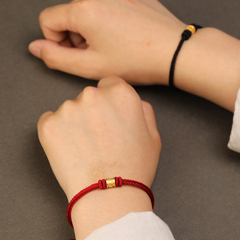 Buddha Stones Tibet Handmade 999 Gold Om Mani Padme Hum Luck Protection Bracelet - image 13