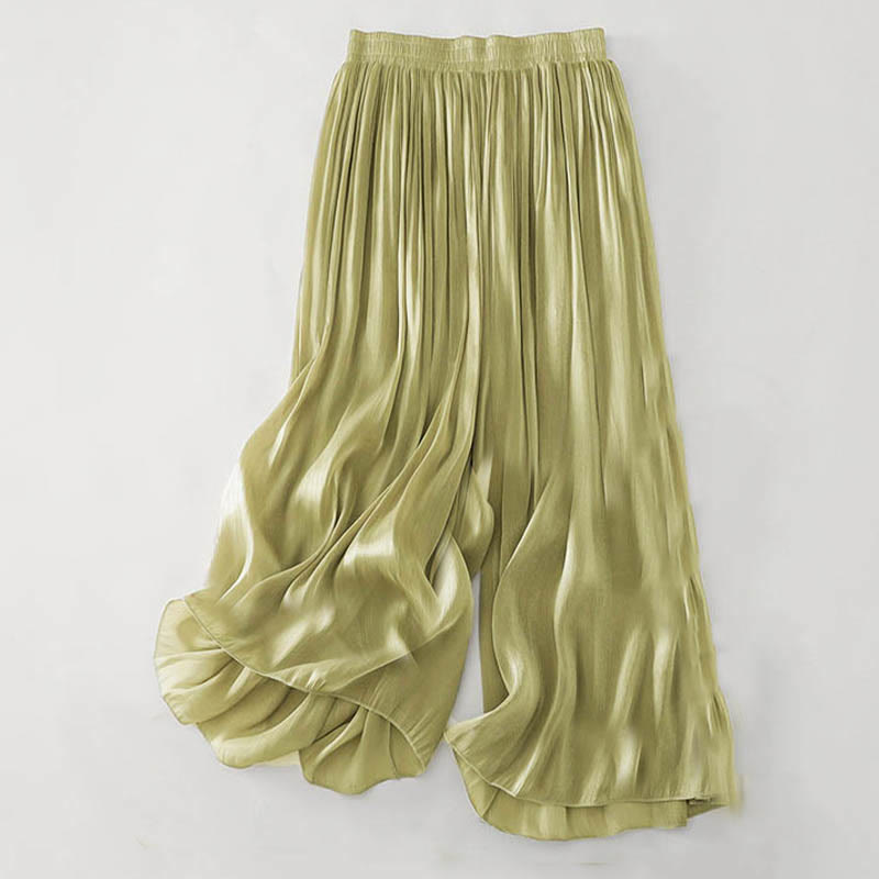 Buddha Stones Summer Plain Women's Polyester Pants - YellowGreen - US8-10,UK/AU12-14,EU40-42 (2XL) - image 0