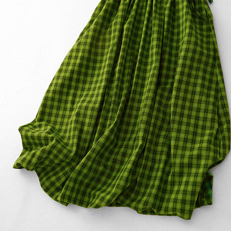Buddha Stones Sleeveless Plaid Summer Midi Dress With Pockets - image 6