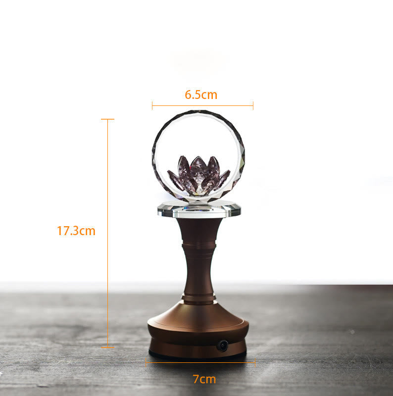 Buddha Stones Lotus Copper Brass New Begining Home Decoration - Aluminum Alloy Base - 6.5*17.3*7 cm - Rechargeable - image 18