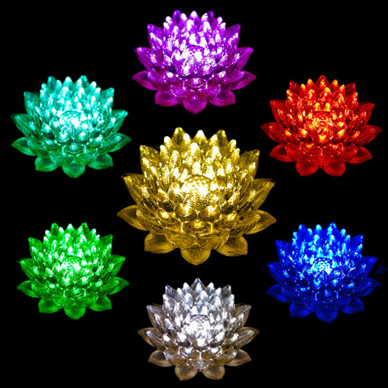 Buddha Stones Lotus Liuli Glass Copper Brass New Begining Home Decoration - image 48