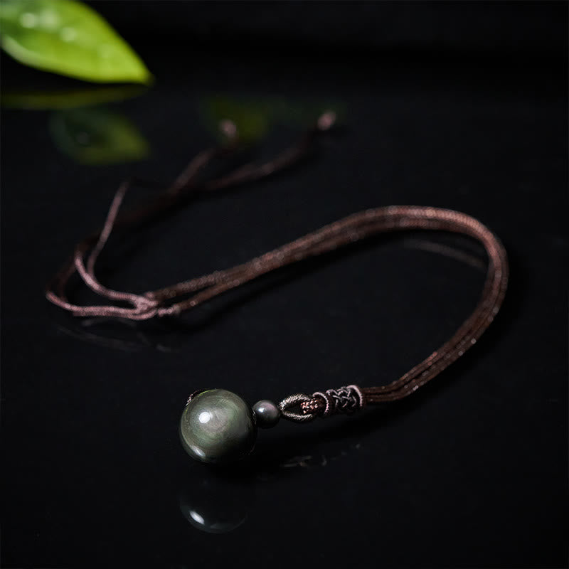 Buddha Stones Tiger's Eye Silver Sheen Obsidian Gold Sheen Obsidian Rainbow Obsidian Positive Necklace Pendant - image 15