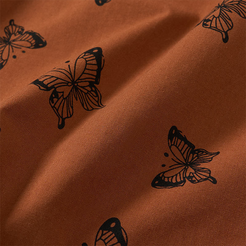 Buddha Stones Butterfly Pattern V-Neck Long Sleeve Women's Polyester Shirt - image 1