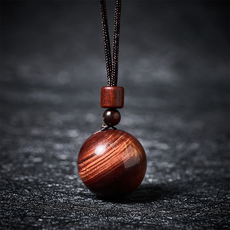 Buddha Stones White Crystal Pink Crystal Tiger Eye Smoky Quartz Protection Necklace Pendant - Red Tiger Eye - image 29