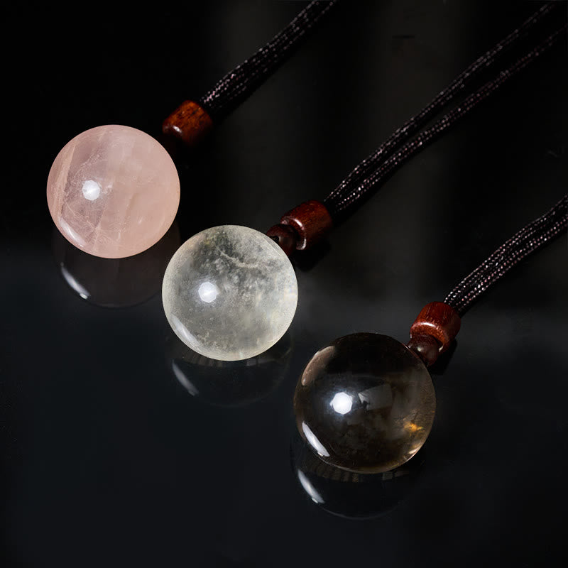 Buddha Stones White Crystal Pink Crystal Tiger Eye Smoky Quartz Protection Necklace Pendant - image 39