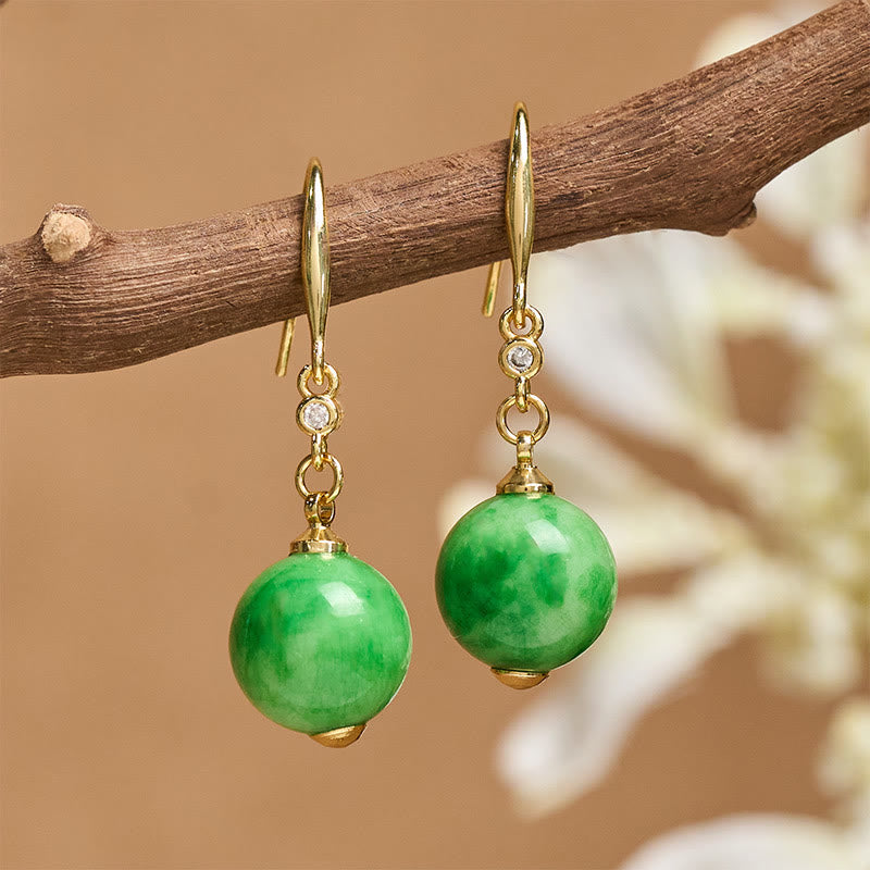 Buddha Stones 925 Sterling Silver Green Chalcedony Strength Courage Earrings - Green Chalcedony(925 Sterling Silver Posts) - image 0