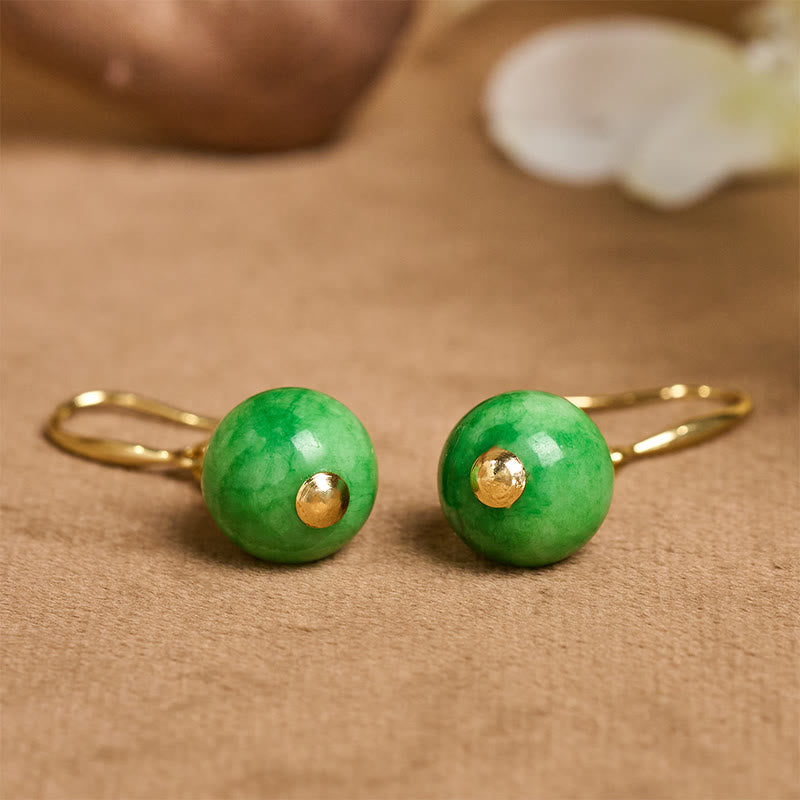 Buddha Stones 925 Sterling Silver Green Chalcedony Strength Courage Earrings - image 3