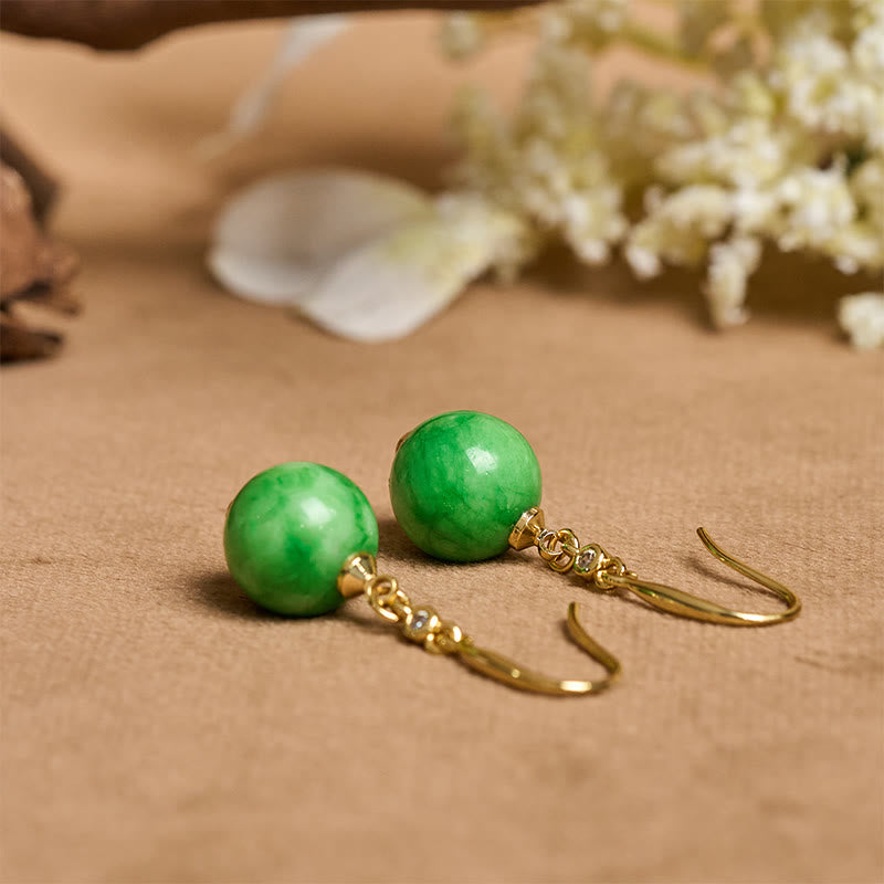 Buddha Stones 925 Sterling Silver Green Chalcedony Strength Courage Earrings - image 7