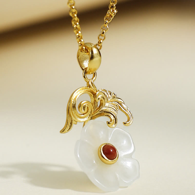 Buddha Stones Hetian Jade 925 Sterling Silver Luck Necklace Pendant - image 1