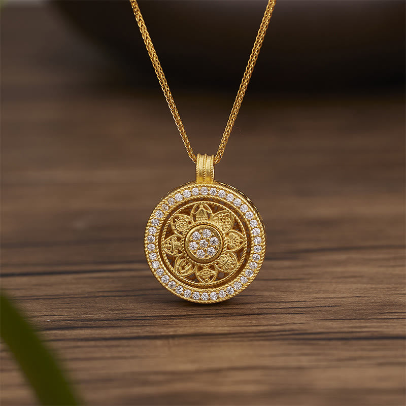 Buddha Stones 925 Sterling Silver Blessing Necklace Pendant - 925 Sterling Silver(Diameter: 17mm) - image 0