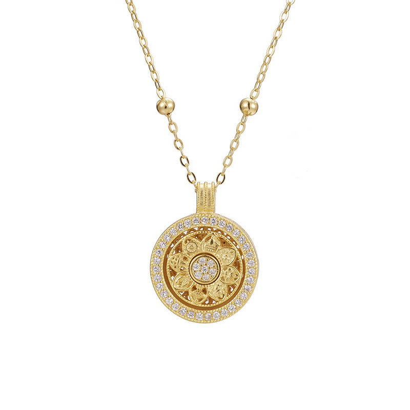 Buddha Stones 925 Sterling Silver Blessing Necklace Pendant - 925 Sterling Silver Beaded Chain(Diameter: 17mm) - image 6