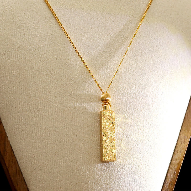 Buddha Stones Rectangular Copper Chain Luck Necklace Pendant - Copper - image 4