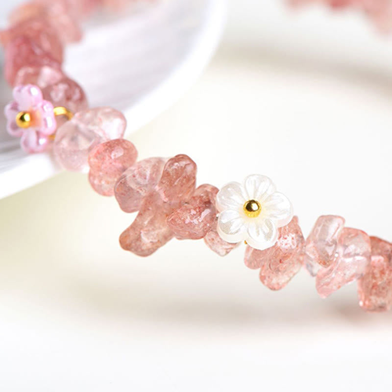 Buddha Stones Natural Aquamarine Peridot Strawberry Quartz Various Crystals Serenity Bracelet - image 39