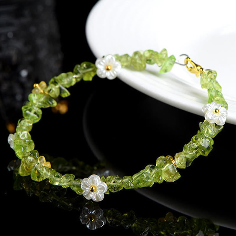 Buddha Stones Natural Aquamarine Peridot Strawberry Quartz Various Crystals Serenity Bracelet - image 13