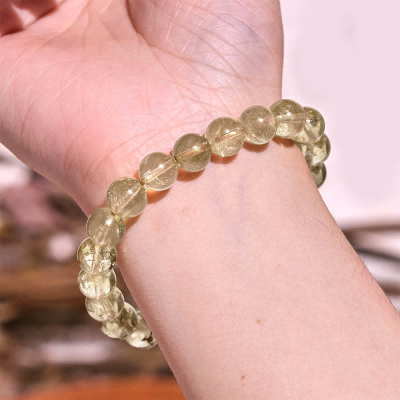 Buddha Stones Natural Golden Rutilated Quartz Auspiciousness Protection Bracelet - image 8
