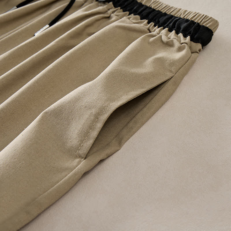 Buddha Stones Commute Drawstring Cotton Cropped Women's Wide Leg Pants With Pockets - image 7