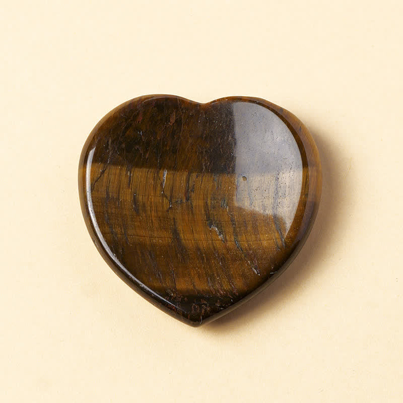 Buddha Stones Heart Worry Stone Opal Rose Quartz Motivation Crystal Decor 4*4*0.7cm - Natural Tiger's Eye(Color May Vary) - 4*4*0.7cm - image 18