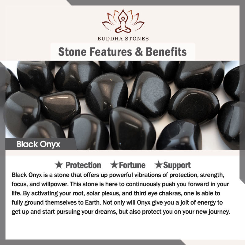 Buddha Stones Black Onyx White Turquoise Yin Yang Black Obsidian Round Bead Balance Bracelet - image 7
