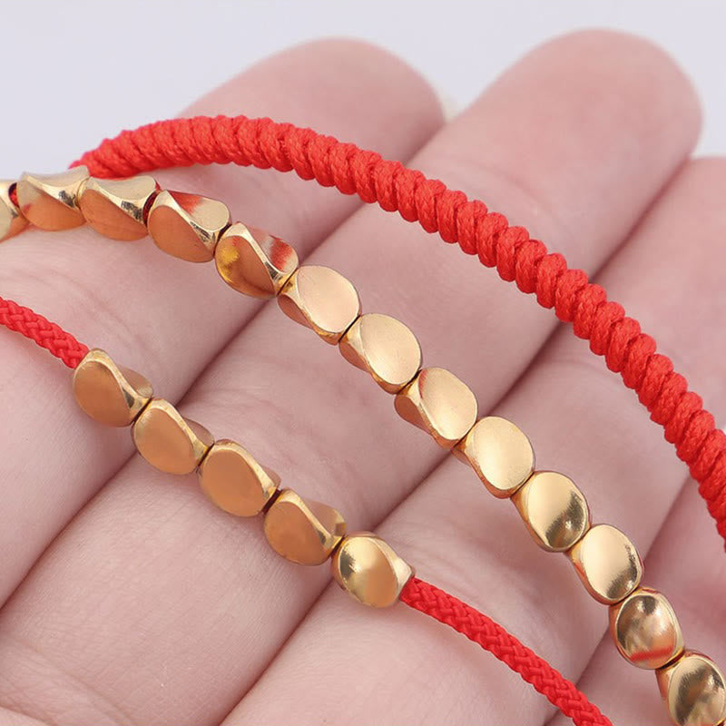 FREE Today: Luck and Strength 3Pcs Golden Copper Beads Red String Bracelet - image 10