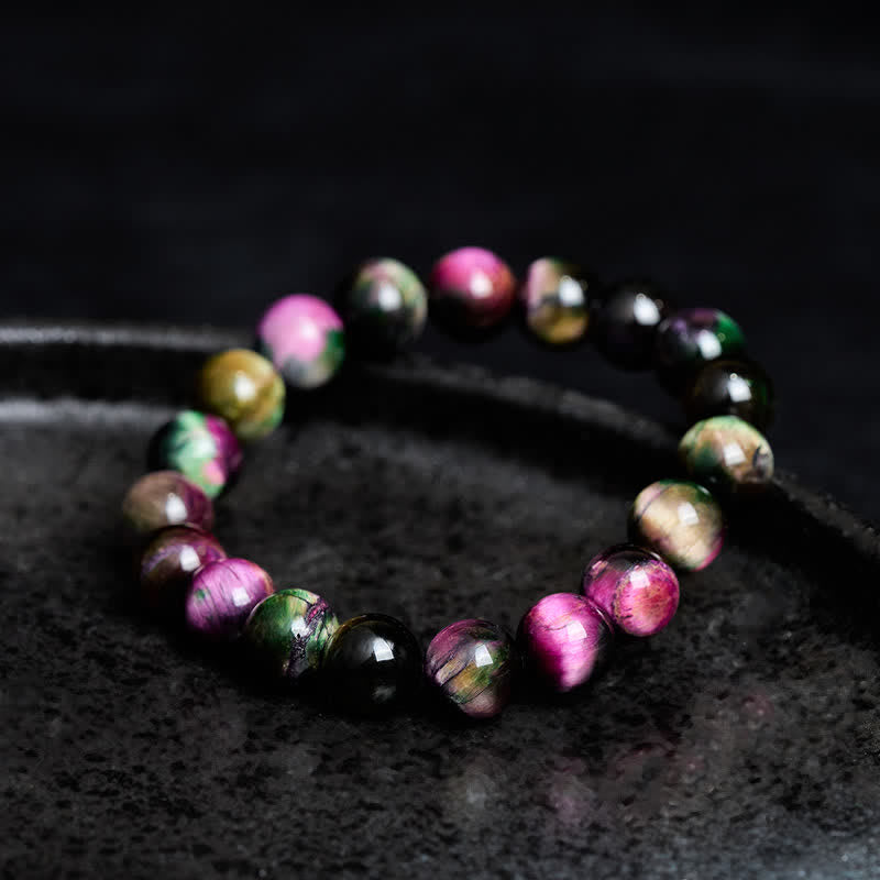 FREE Today: Self Confidence and Protection Red Tiger Eye Colorful Bead Bracelet - image 2