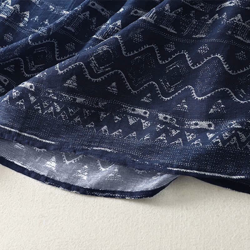 Buddha Stones Summer Boho Drawstring Ethnic Print Women's Summer Sleeveless Dress With Pockets - image 7