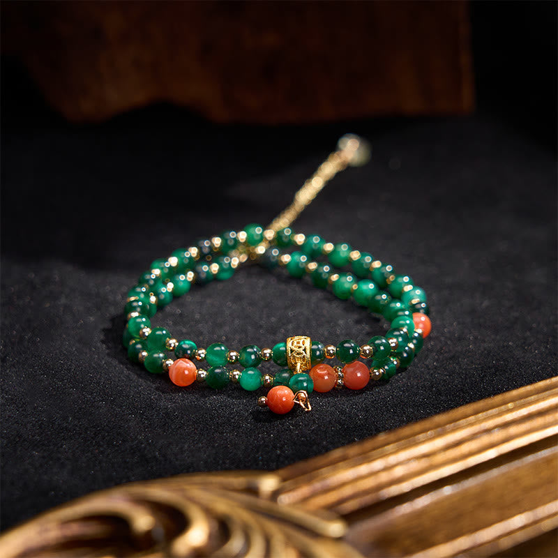 Buddha Stones Natural Green Tiger Eye Double Wrap Strength Bracelet - image 3