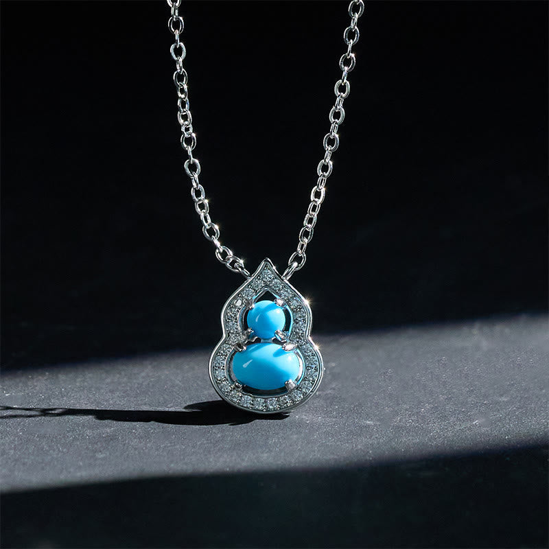 Buddha Stones Natural Turquoise Gourd Wisdom Necklace - image 1